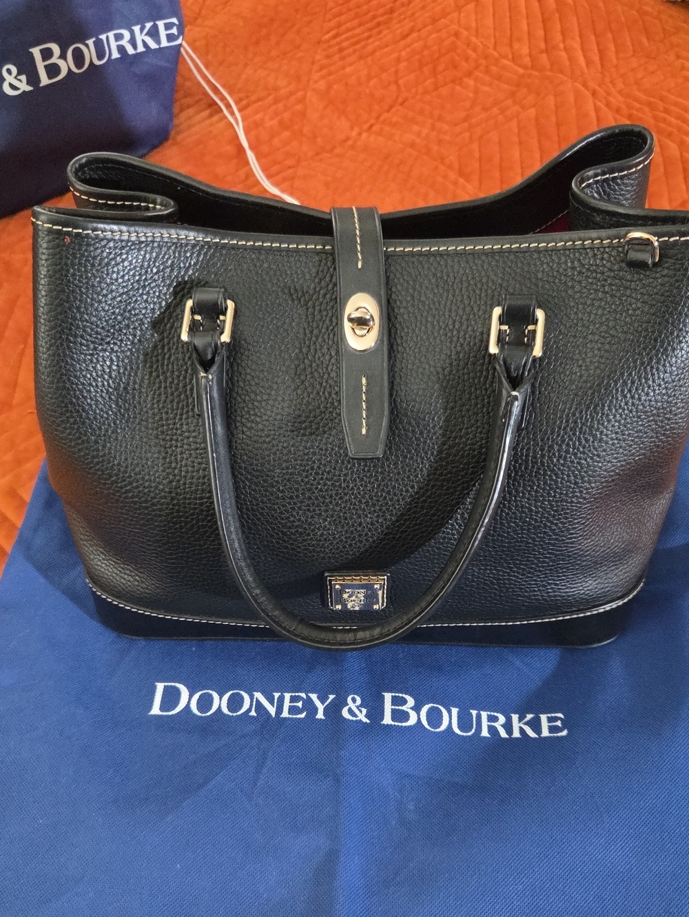 Dooney And Bourke Perry Satchel Black Pebble Leather